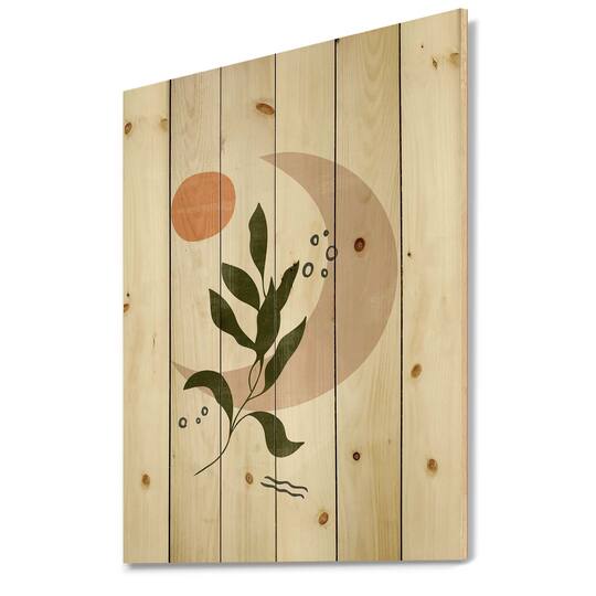 Designart - Abstract Geometrical Moon With Leaf I